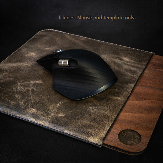 Modèle de Tapis de Souris en cuir et en bois - PDF SVG AI.