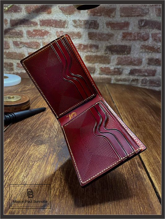 Embossed Leather Wallet – Mahogany Bordeaux