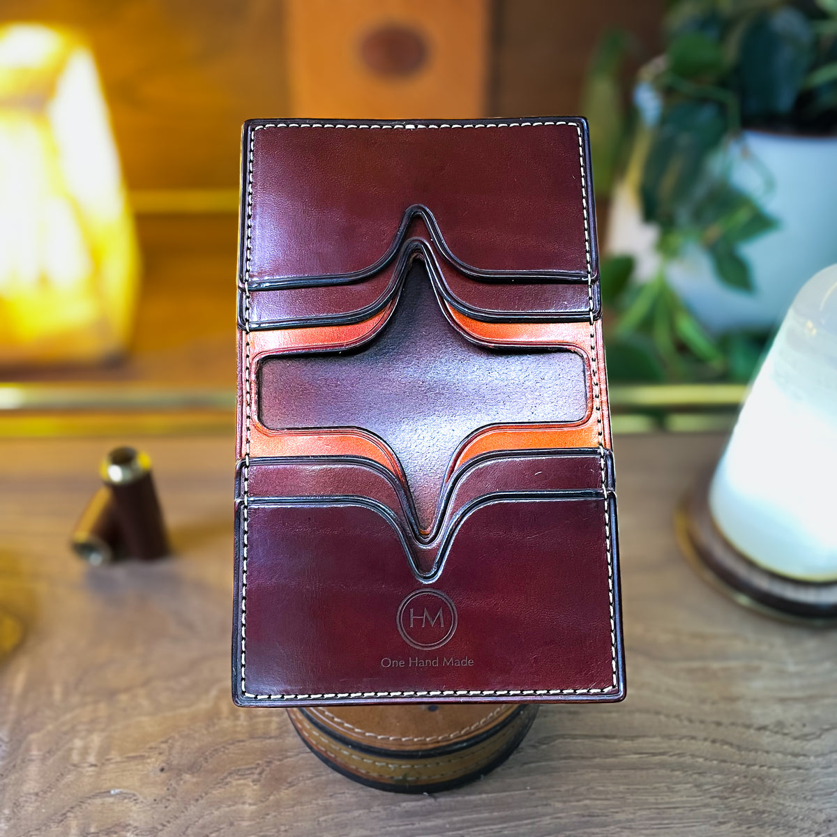 Digital high-end leather cardholder pattern (PDF, SVG, AI).