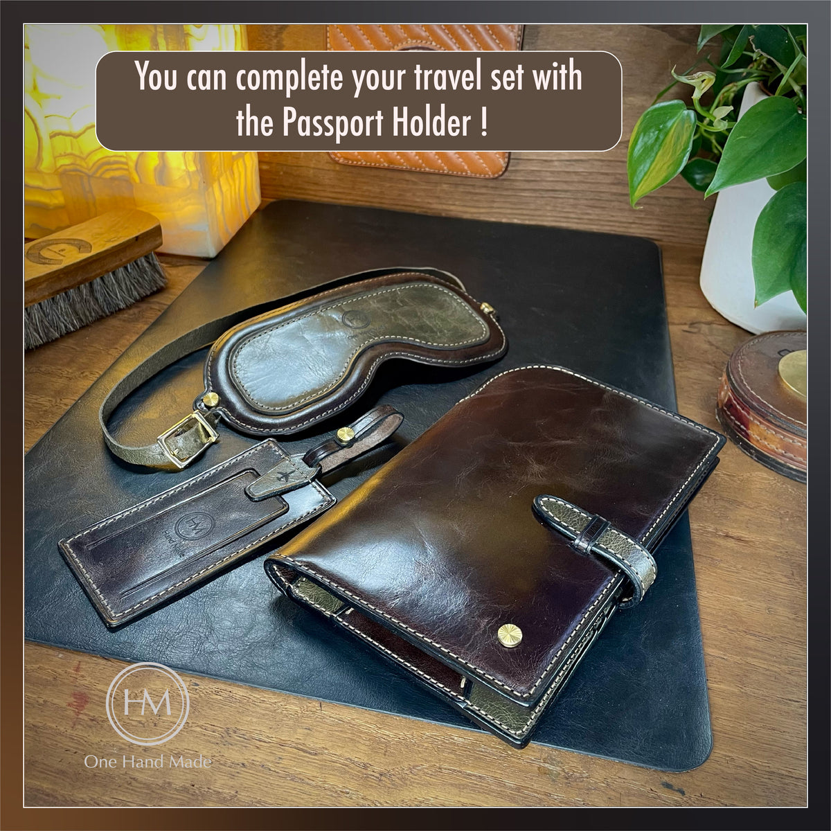 Leather Travel Set Pattern: Sleep Mask and Luggage Tag (PDF, SVG, AI)