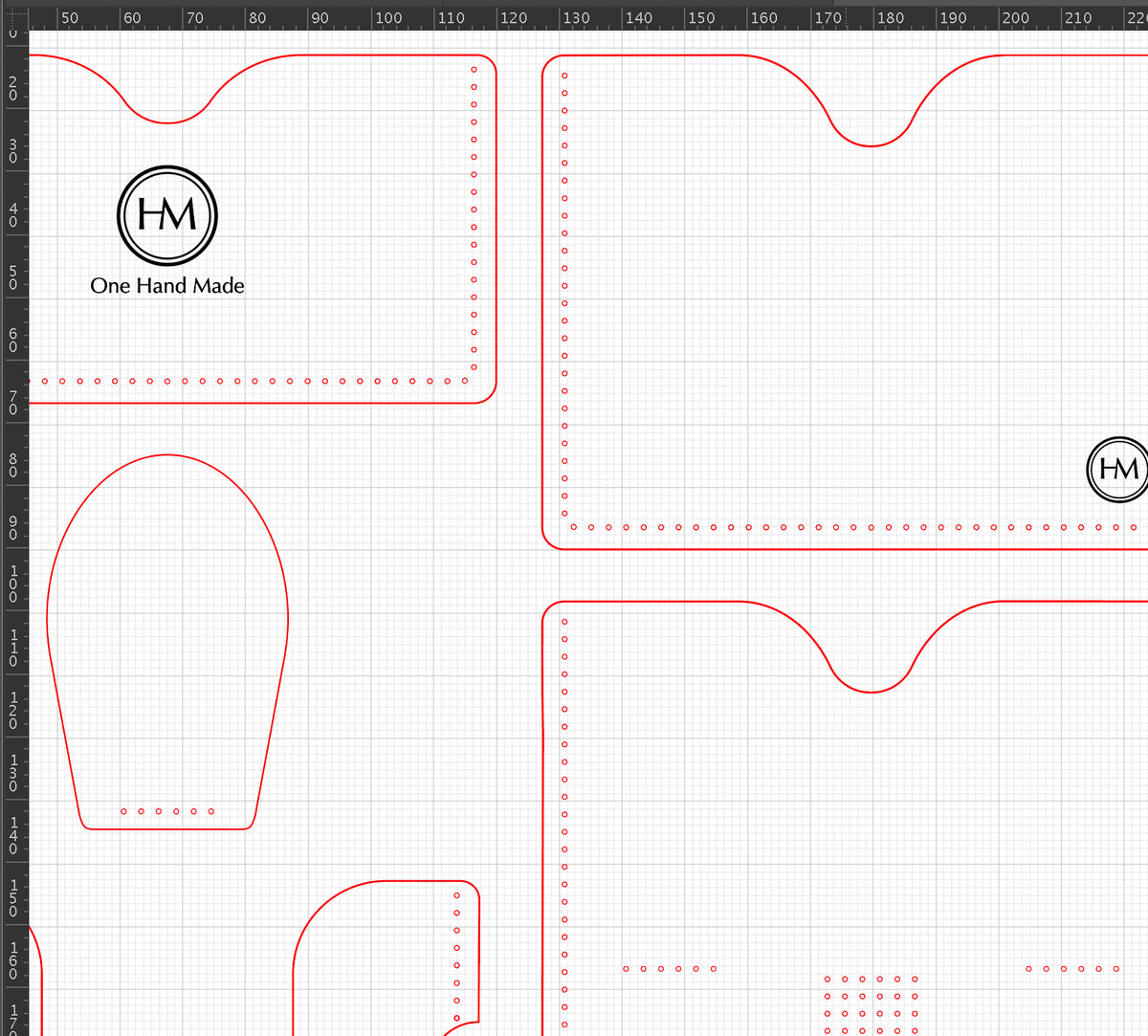 Digital high-end leather cardholder pattern (PDF, SVG, AI).