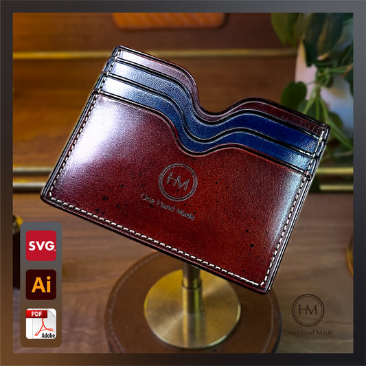 Customizable Leather Wallet Pattern: DIY Cardholder Template (PDF, SVG, Ai File)