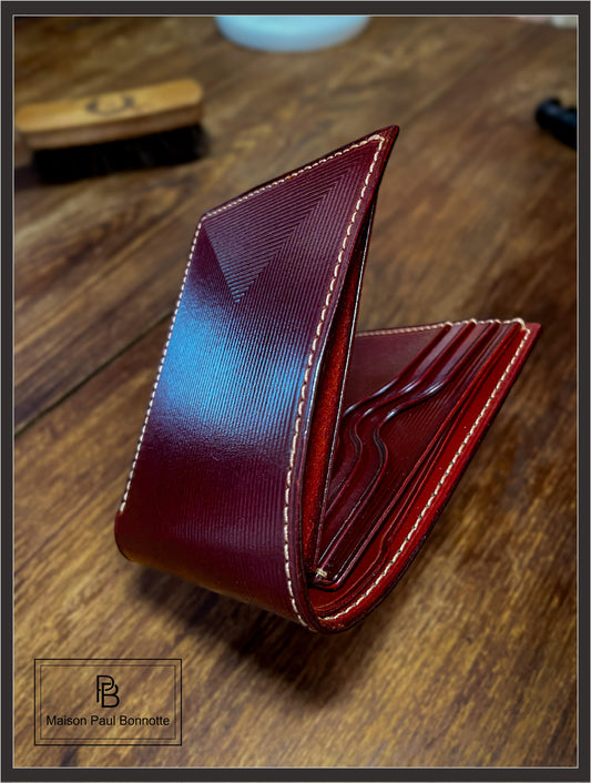Embossed Leather Wallet – Mahogany Bordeaux
